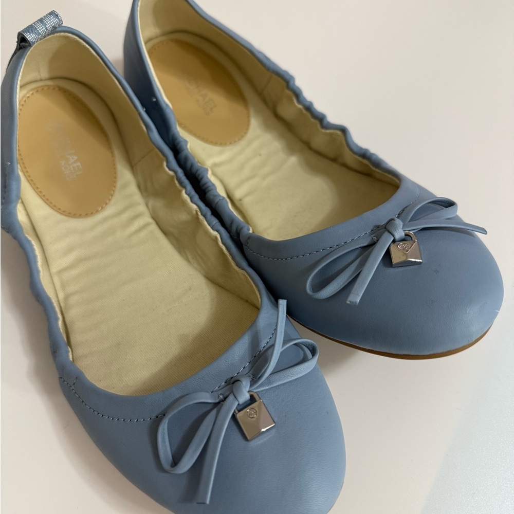 Michael Kors Light Blue Flats with Bow Size 9